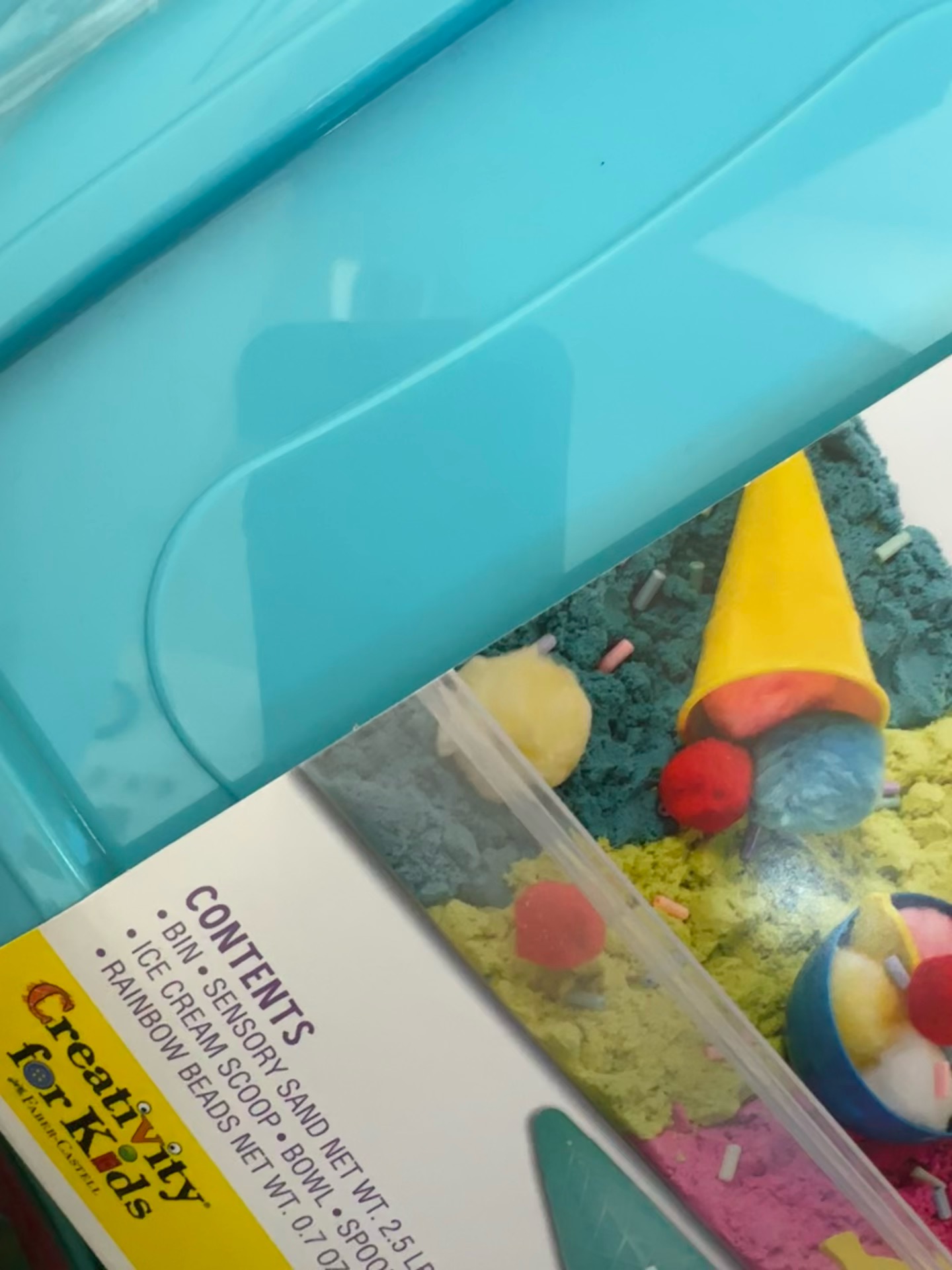 A sensory sand kit selected for a child