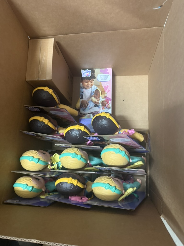 Inclusive dolls arranged in a holiday gift box
