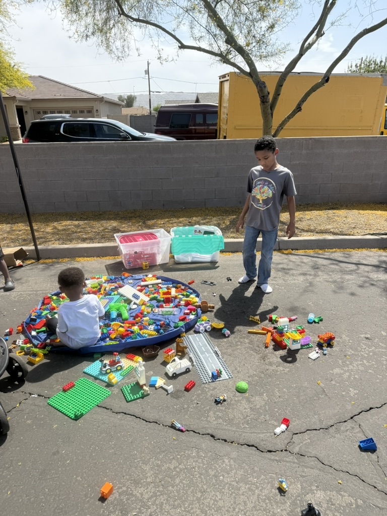Children building and playing with colorful blocks