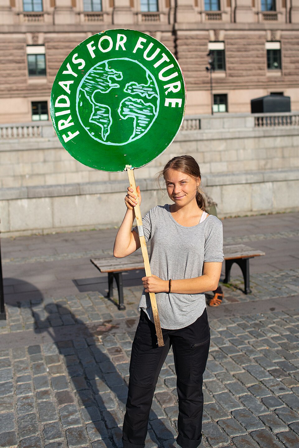 Greta Thunberg speaking at a public event